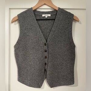 Madewell Gray Sleeveless Cardigan